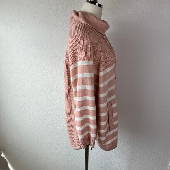 St Johns Bay Striped Pullover Sweater size 0X Pink White Preppy - Picture 3 of 8